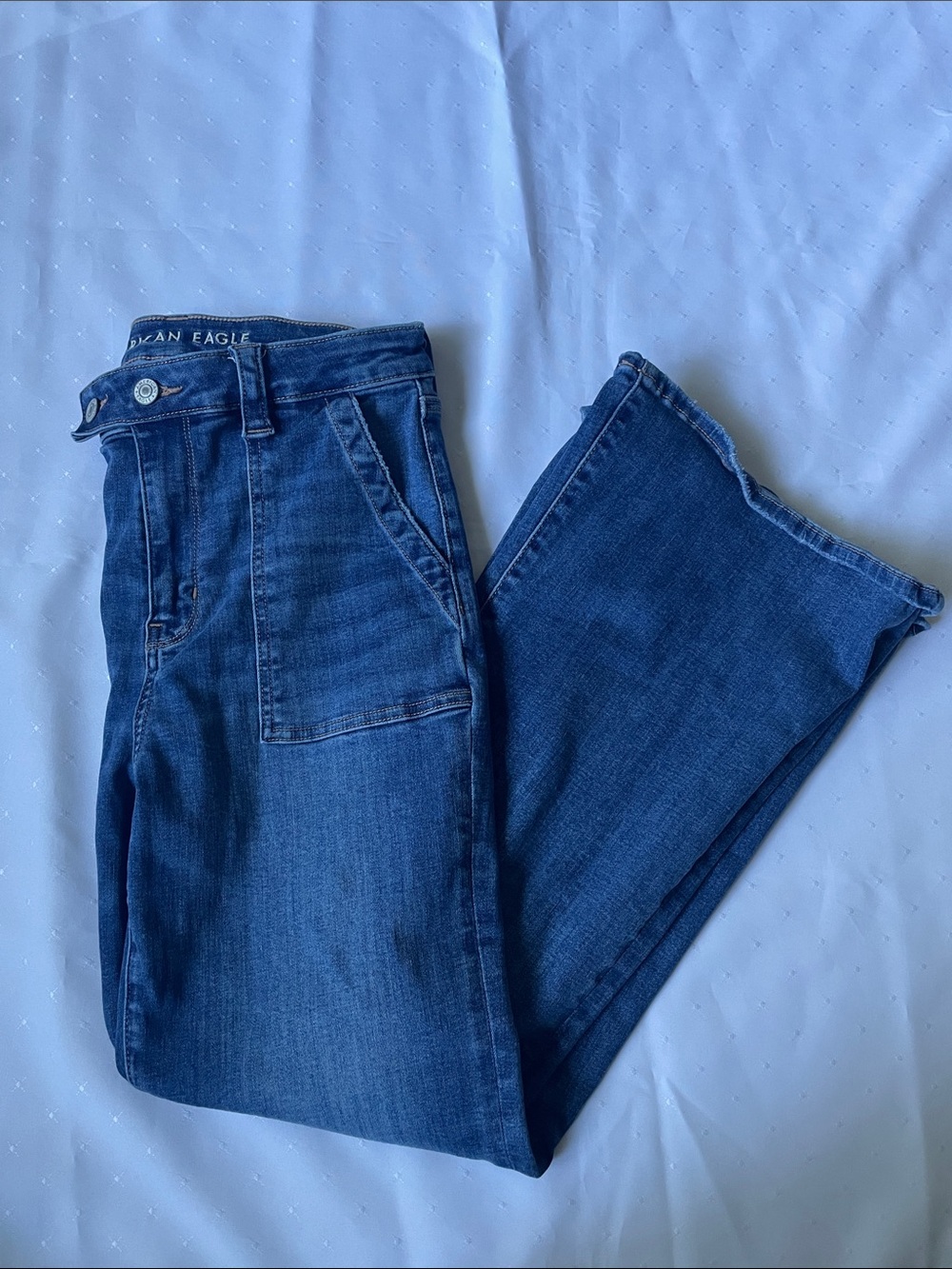 American Eagle Outfitters Indigo Wide-Leg Super High-Rise Jeans